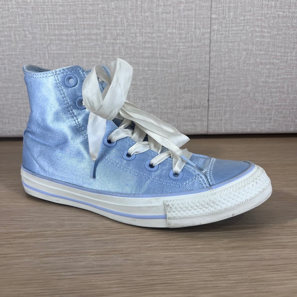 Converse Chuck Taylor All Star Satin High Top Blue Ribbon Lace Sneakers Size 7